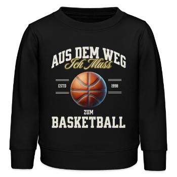 Basketball Basketballer - Kinder Organic Sweatshirt Mini Changer von Stanley/Stella - Schwarz - Vorne - AI Model Kid Male (0cm)