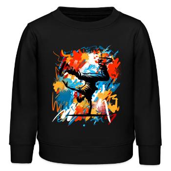 Breakdance - Kinder Organic Sweatshirt Mini Changer von Stanley/Stella - Schwarz - Vorne - AI Model Kid Male (0cm)