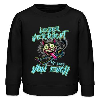 Chat fou Mieux fou que l’un d’entre vous - Sweat enfant bio Stanley/Stella - noir - Devant - AI Model Kid Male (0cm)