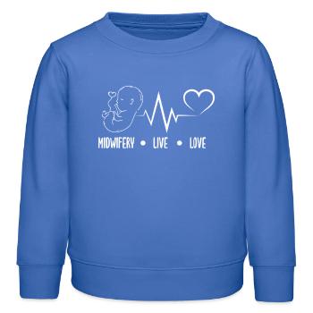 Midwife Life Love Heartbeat - Kids Organic Sweatshirt by Stanley/Stella - carolina blue - Front - AI Model Kid Female (0cm)