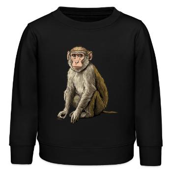 Macaque Macaque - Kids Organic Sweatshirt by Stanley/Stella - black - Front - AI Model Kid Male (0cm)
