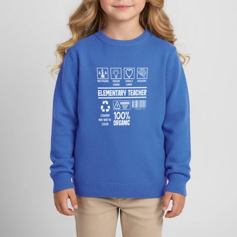 Elementary School Teacher Multitasking Problem Solving Kids Organic Sweatshirt by Stanley/Stella