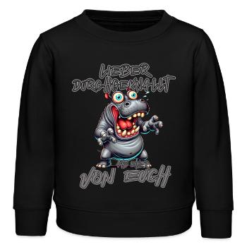 Nilpferd Lieber durchgeknallt als einer von euch - Kinder Organic Sweatshirt Mini Changer von Stanley/Stella - Schwarz - Vorne - AI Model Kid Male (0cm)