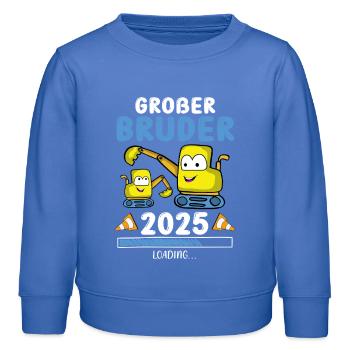 Großer Bruder 2025 Bagger Geschwister - Kinder Organic Sweatshirt Mini Changer von Stanley/Stella - carolina Blue - Vorne - AI Model Kid Female (0cm)