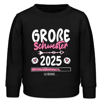 Große Schwester 2025 Loading - Kinder Organic Sweatshirt Mini Changer von Stanley/Stella - Schwarz - Vorne - AI Model Kid Male (0cm)