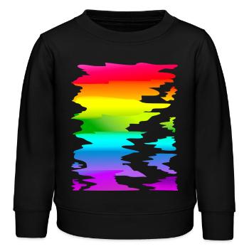 dégradé arc-en-ciel coloré - Sweat enfant bio Stanley/Stella - noir - Devant - AI Model Kid Male (0cm)