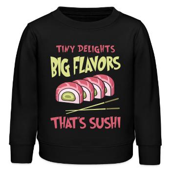 Sushi Japan Essen Sushi-Mahlzeit - Kinder Organic Sweatshirt Mini Changer von Stanley/Stella - Schwarz - Vorne - AI Model Kid Male (0cm)