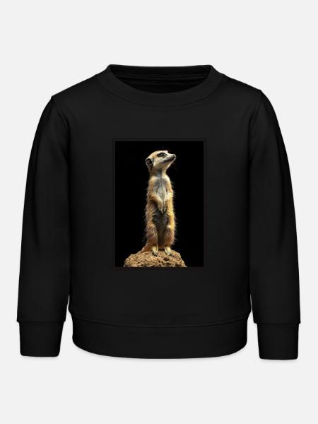 Meerkat Erdmännchen - Kinder Organic Sweatshirt Mini Changer von Stanley/Stella - Schwarz