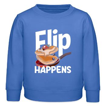 Les crêpes se retournent et le design du petit-déjeuner est amusant - Sweat enfant bio Stanley/Stella - carolina blue - Devant - AI Model Kid Female (0cm)