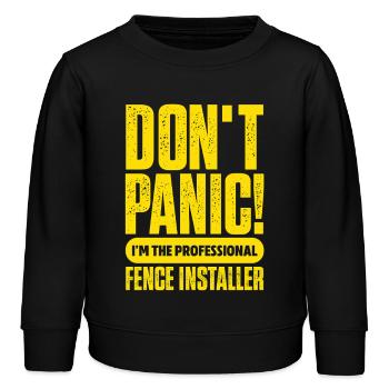 Ne paniquez pas, je suis l’installateur professionnel de clôtures - Sweat enfant bio Stanley/Stella - noir - Devant - AI Model Kid Male (0cm)
