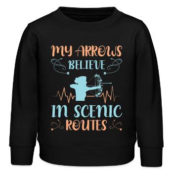 Bogenschießen Bogenschütze - Kinder Organic Sweatshirt Mini Changer von Stanley/Stella - Schwarz - Vorne - AI Model Kid Male (0cm)