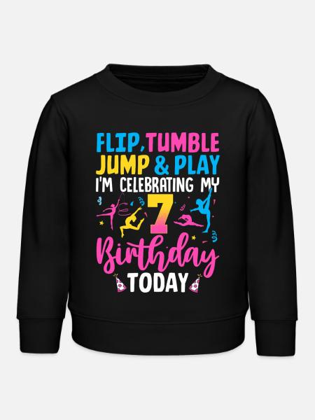 Gymnastics Birthday 7 years - Kids Organic Sweatshirt by Stanley/Stella - black