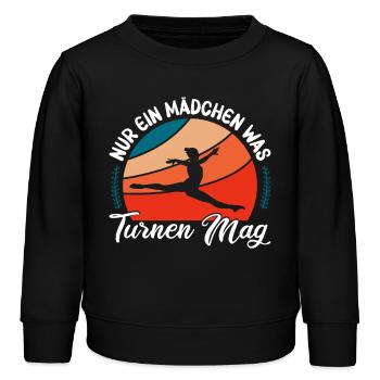Turnen Mädchen Gymnastik Turnanzug Turnerin - Kinder Organic Sweatshirt Mini Changer von Stanley/Stella - Schwarz - Vorne - AI Model Kid Male (0cm)
