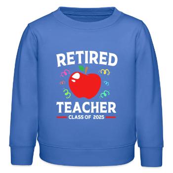 Pension 2025 Retraite 2025 Retraité Retraité Retraité - Sweat enfant bio Stanley/Stella - carolina blue - Devant - AI Model Kid Female (0cm)
