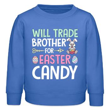 Will Trade Brother For Easter Candy - Kids Organic Sweatshirt by Stanley/Stella - carolina blue - Front - AI Model Kid Female (0cm)