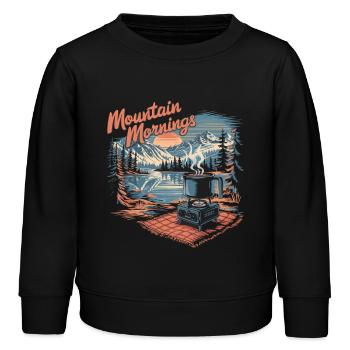 Morgen in den Bergen, Picknick am See mit - Kinder Organic Sweatshirt Mini Changer von Stanley/Stella - Schwarz - Vorne - AI Model Kid Male (0cm)
