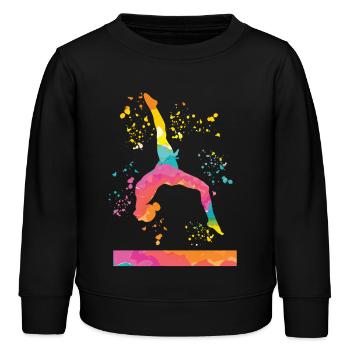 Turnerin Schwebebalken Kunstturnen - Kinder Organic Sweatshirt Mini Changer von Stanley/Stella - Schwarz - Vorne - AI Model Kid Male (0cm)