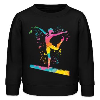 Turnerin Schwebebalken Kunstturnen - Kinder Organic Sweatshirt Mini Changer von Stanley/Stella - Schwarz - Vorne - AI Model Kid Male (0cm)