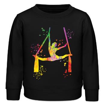 Tissu vertical acrobaties aériennes soie aérienne - Sweat enfant bio Stanley/Stella - noir - Devant - AI Model Kid Male (0cm)