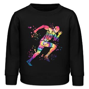 Sprinter Colorsplash Sprintender Sprint - Kinder Organic Sweatshirt Mini Changer von Stanley/Stella - Schwarz - Vorne - AI Model Kid Male (0cm)