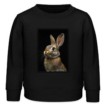 Hasen Hase - Kinder Organic Sweatshirt Mini Changer von Stanley/Stella - Schwarz - Vorne - AI Model Kid Male (0cm)