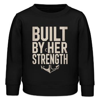 Raised by a queen, single parent - Kids Organic Sweatshirt by Stanley/Stella - black - Front - AI Model Kid Male (0cm)
