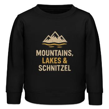 Berge, Seen & Schnitzel - Kinder Organic Sweatshirt Mini Changer von Stanley/Stella - Schwarz - Vorne - AI Model Kid Male (0cm)