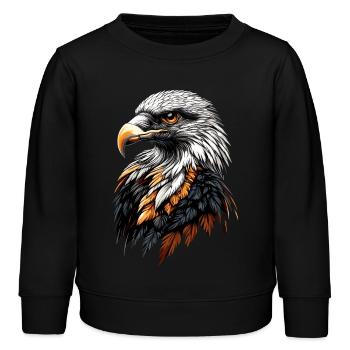 Geier Greifvogel Aasgeier Vulture Süßer Geier - Kinder Organic Sweatshirt Mini Changer von Stanley/Stella - Schwarz - Vorne - AI Model Kid Male (0cm)