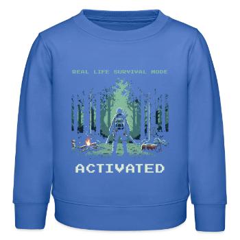 Real Life Survival Mode Activated Spruch - Kinder Organic Sweatshirt Mini Changer von Stanley/Stella - carolina Blue - Vorne - AI Model Kid Female (0cm)