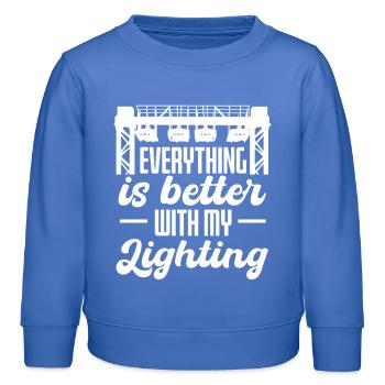 Everything Better With My Lighting Design - Kids Organic Sweatshirt by Stanley/Stella - carolina blue - Front - AI Model Kid Female (0cm)