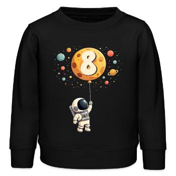 Niedliche Astronaut 8. Geburtstag Junge Weltraum - Kinder Organic Sweatshirt Mini Changer von Stanley/Stella - Schwarz - Vorne - AI Model Kid Male (0cm)