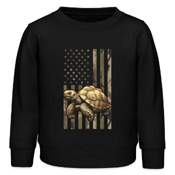 Certains meilleurs amis ne disent jamais un mot, Sulcata - Sweat enfant bio Stanley/Stella - noir - Devant - AI Model Kid Male (0cm)