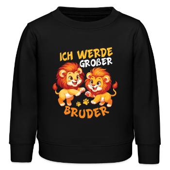 Nachwuchs Verkünden | Ich Werde Großer Bruder 2026 - Kinder Organic Sweatshirt Mini Changer von Stanley/Stella - Schwarz - Vorne - AI Model Kid Male (0cm)