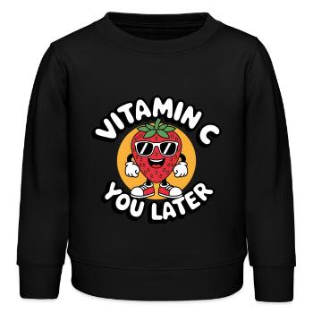 Drôle de fraise Vitamine C Fruit - Sweat enfant bio Stanley/Stella - noir - Devant - AI Model Kid Male (0cm)