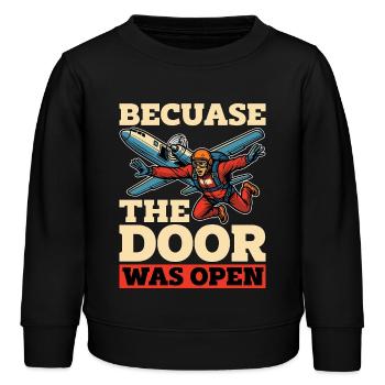 Skydiving Because The Door Was Open Parachutist - Kinder Organic Sweatshirt Mini Changer von Stanley/Stella - Schwarz - Vorne - AI Model Kid Male (0cm)
