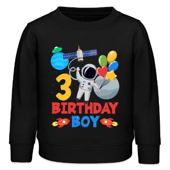 Astronaute Aventure Anniversaire Garçon Design - Sweat enfant bio Stanley/Stella - noir - Devant - AI Model Kid Male (0cm)