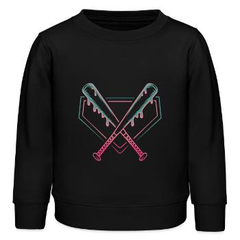 Baseball Batte de baseball - Sweat enfant bio Stanley/Stella - noir - Devant - AI Model Kid Male (0cm)