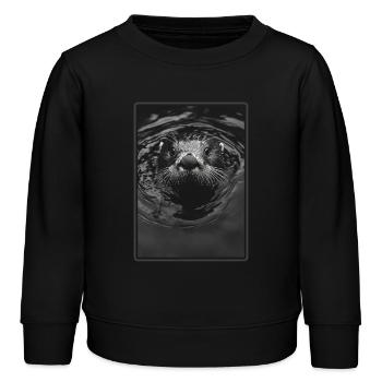 Seeotter - Kinder Organic Sweatshirt Mini Changer von Stanley/Stella - Schwarz - Vorne - AI Model Kid Male (0cm)