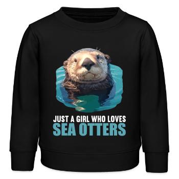 Seeotter - Kinder Organic Sweatshirt Mini Changer von Stanley/Stella - Schwarz - Vorne - AI Model Kid Male (0cm)