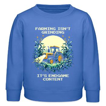 Agriculture = Fin de partie | Pas de mode tutoriel - Sweat enfant bio Stanley/Stella - carolina blue - Devant - AI Model Kid Female (0cm)