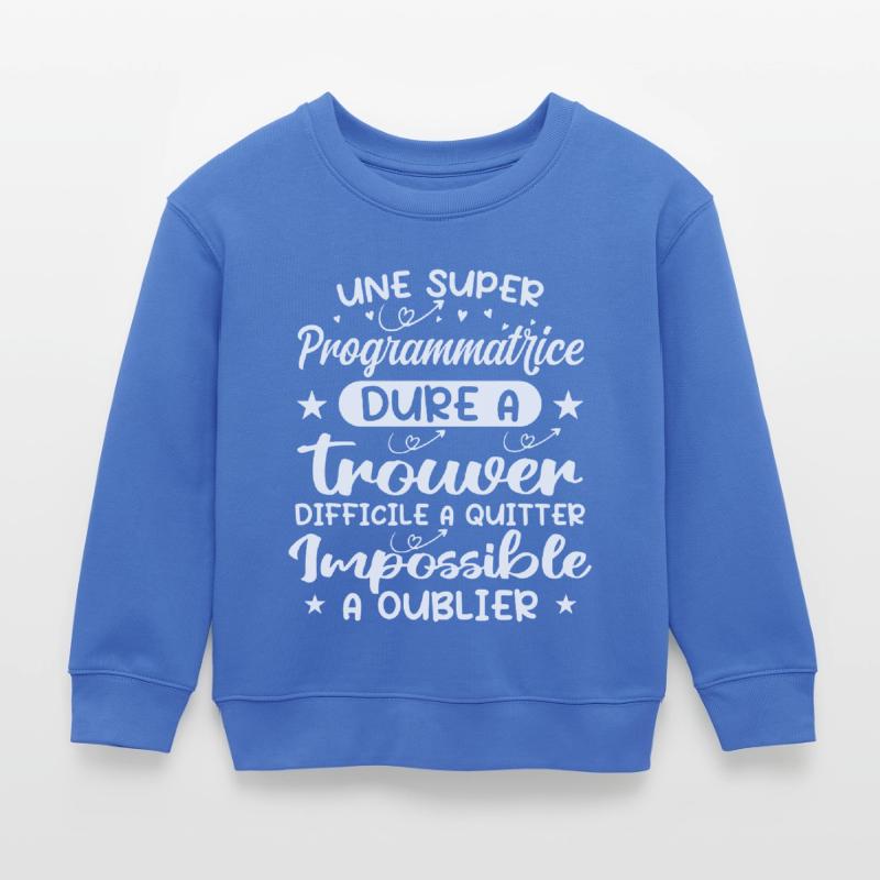 Une Super Programmatrice - Cadeau programmatrice Sweat enfant bio Stanley/Stella