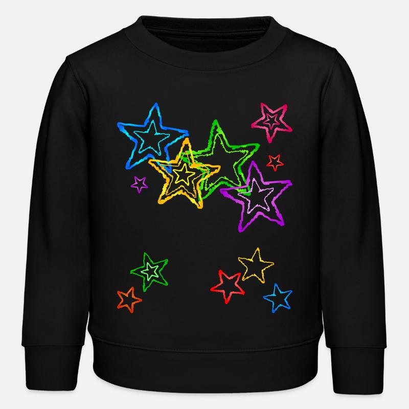 bunte Sterne - Kinder Organic Sweatshirt Mini Changer von Stanley/Stella - Schwarz