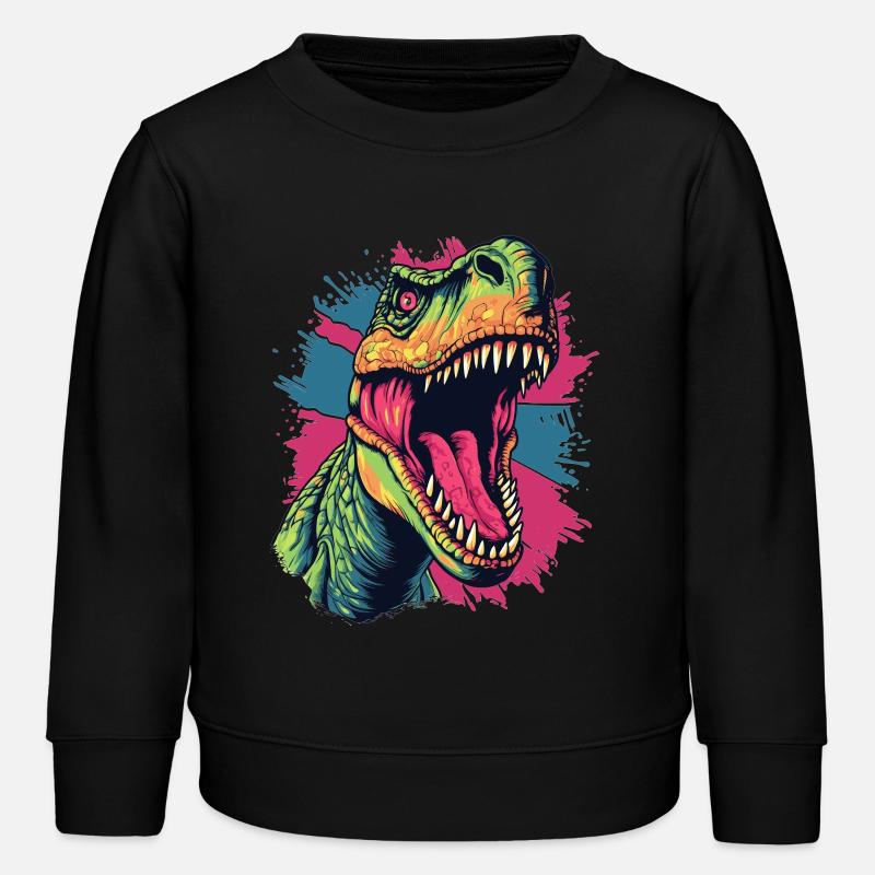 Dinosaure sauvage avec effet de couleur - Sweat enfant bio Stanley/Stella - noir