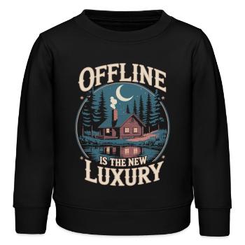 Offline ist Luxus - Digital Detox Statement - Kinder Organic Sweatshirt Mini Changer von Stanley/Stella - Schwarz - Vorne - AI Model Kid Male (0cm)