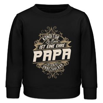 Konditor Papa - Kinder Organic Sweatshirt Mini Changer von Stanley/Stella - Schwarz - Vorne - AI Model Kid Male (0cm)