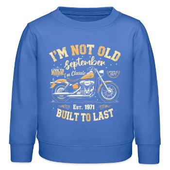 Geburtstag 1971 Jahrgang September 1971 Geschenk - Kinder Organic Sweatshirt Mini Changer von Stanley/Stella - carolina Blue - Vorne - AI Model Kid Female (0cm)