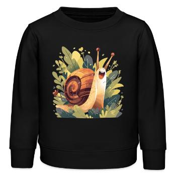 Schnecken Schnecke - Kinder Organic Sweatshirt Mini Changer von Stanley/Stella - Schwarz - Vorne - AI Model Kid Male (0cm)