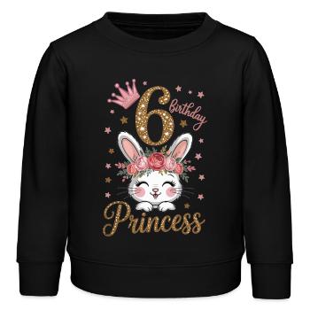 6. Geburtstag Prinzessin Häschen - Kinder Organic Sweatshirt Mini Changer von Stanley/Stella - Schwarz - Vorne - AI Model Kid Male (0cm)