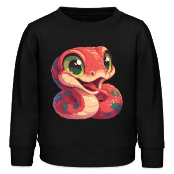 Schlangen Schlange - Kinder Organic Sweatshirt Mini Changer von Stanley/Stella - Schwarz - Vorne - AI Model Kid Male (0cm)