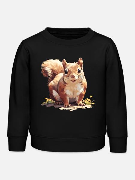 Eichhörnchen - Kinder Organic Sweatshirt Mini Changer von Stanley/Stella - Schwarz